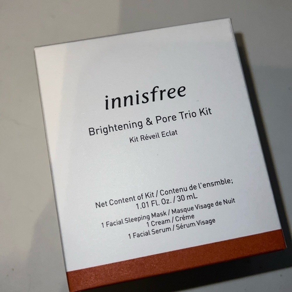 NEW Innisfree Brightening & Pore Trio Kit mask cream serum travel size 3 piece